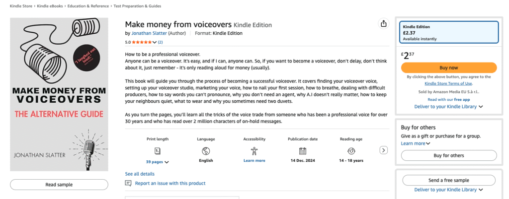 buy book about making money in voiceovers from Amazon